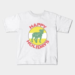 Happy Holidays Pitbull Circle Design Kids T-Shirt